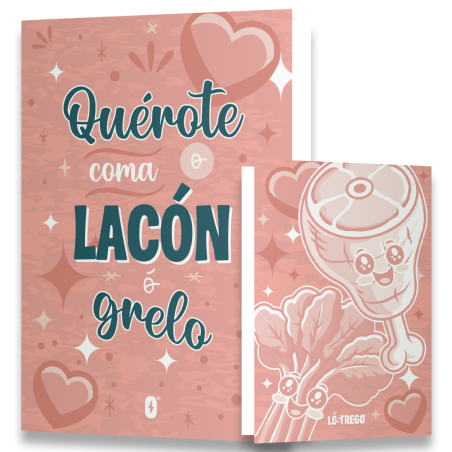 Tarjeta “Quérote coma o lacón ao grelo” – Amor con sabor gallego