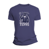 Camiseta azul con ilustración del Enterrador y frase 'Este cuerpo pide tierra'.