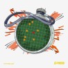 Radar del Dragón inspirado en Dragon Ball, mostrando las 7 ciudades de Galicia con sus bolas mágicas.