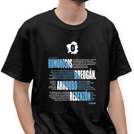 Camiseta de algodón co mapa de Galicia e a bandeira galega.