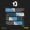 Detalle do estampado con "Rumorosos", "Breogán", "Arroubo" e "Redenzón".