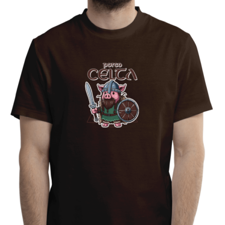 Camiseta Marrón Unisex "Porco Celta" – Orgullo galego con retranca