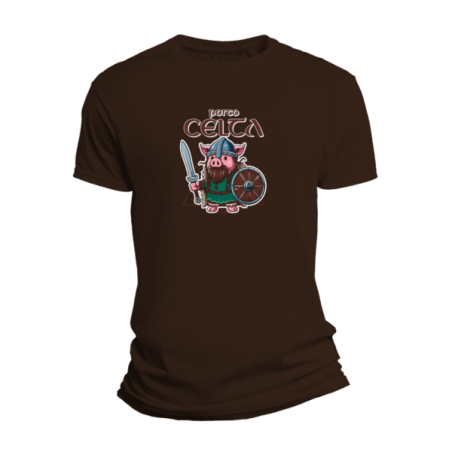 Camiseta Marrón Unisex "Porco Celta" – Orgullo gallego con retranca