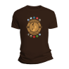 Camiseta marrón con deseño "Nacións Celtas", unha homenaxe á cultura celta e aos seus símbolos.
